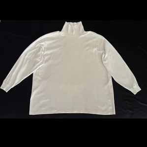 Vintage 80er Munsingwear Pinguin weiß Rollkragen 2XL Baumwolle Top MADE IN USA LESEN - Bild 1 von 9