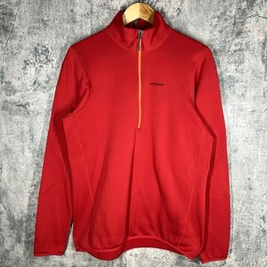 Patagonia Piton Pullover Mens L Red Power Dry 1/4 Zip Hike Trek Camp - Picture 1 of 6