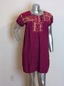 Johnny Was Womens Linen Shift Dress Small Fushia Embroidered Boho - Picture 1 of 6