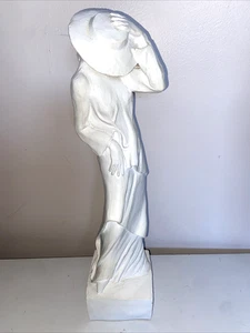 Vintage 1984 Universal Statuary Corp Lady Sculpture White 18” Made In USA - Picture 1 of 14