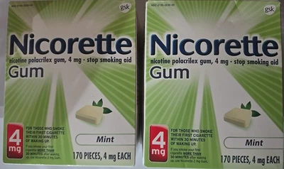 Goma de Nicotina Nicorette 4mg Sabor Menta 170 2 cajas (VER FOTOS PARA FECHAS) Foto 1 de 2