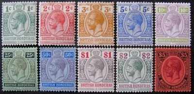 British Honduras Sg.101-110 GV 1913 set, fine m/mint. Cat. £400. - Image 1 of 2