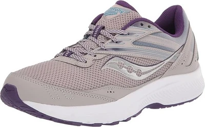 Saucony Women's Cohesion 15 Running Shoe, Rubber Sole, Smoke/Grape Pop, Size 8 - Image 1 of 4