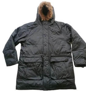 Fred Perry Padded Waxed Cotton Hooded Black Parka Jacke XL Primaloft J2583 102 - Bild 1 von 12