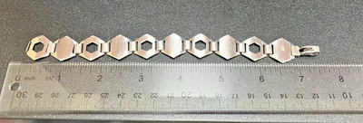 Vintage Italian Modernist Geometric 7.5" 18MM Bracelet, 19.6 grams Free Shipping - Image 1 of 4