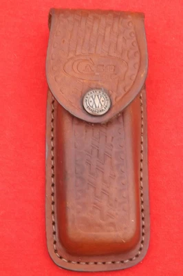 CASE XX LEATHER FLAP SHEATH BASKETWEAVE FOR SHARKTOOTH KNIFE LIGHTLY USED  NICE - Image 1 of 3