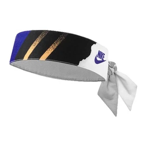 Nike Agassi Style Tennis Short Head Tie/Headband - White/Purple (DB9263-937) - Picture 1 of 6