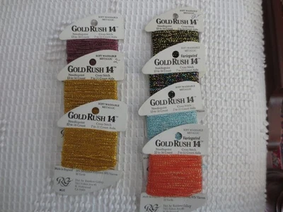 7 Rainbow Gallery  GOLD RUSH 14 NEEDLEPOINT, CROSS STITCH Embroidery THREAD - Image 1 of 2
