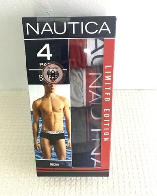 Cuecas Nautica masculinas tamanho XL 40-42 micro preto cinza edição limitada 4 peças - Imagem 1 de 4