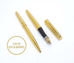 VINTAGE PARKER 75 iNSIGNIA GOLD '14K GF' KUGELSCHREIBER & FÜLLFEDERHALTER - Bild 1 von 18