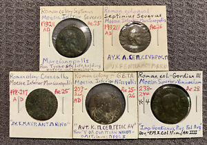 (193-244 AD) Roman Colonial - Lot of 5 Coins