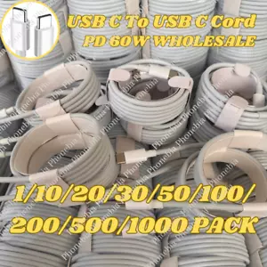 60W PD Type-C to USB-C Cable Fast Charger For iPhone 15 Pro Max Plus Samsung Lot - Picture 1 of 14