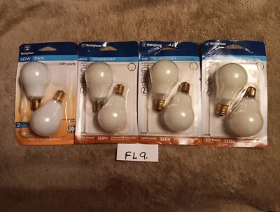 8 Westinghouse White 40W Intermediate A15 Brass Base Bulbs - Image 1 of 2