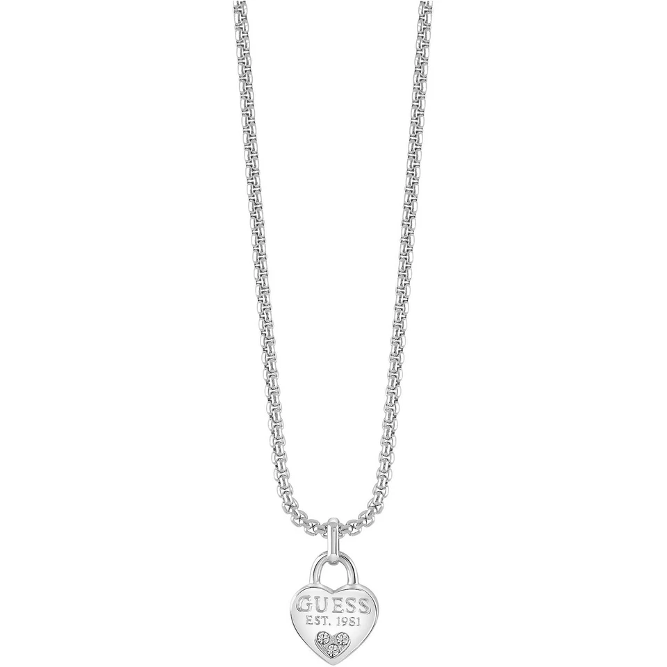 Collana Guess UBN82094 Donna Silver Guess Misura 45 Bigiotteria Nuovo - Immagine 1 di 1