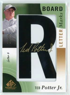 2014 UD SP GAME USED TED POTTER JR LL-TP LEADER BOARD LETTER MARKS AUTO 11/15 - Image 1 of 2