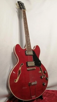 Guitarra Eléctrica Greco GAS-130BS Roja Hecha en Japón 2003 Cuerpo Semi Hueco Foto 1 de 4