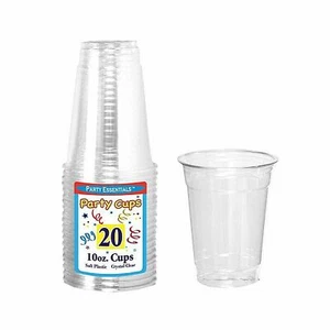 1 Pack of Party Essentials 10 Oz. Soft Plastic Cups-Clear 20 Ct. - Picture 1 of 1