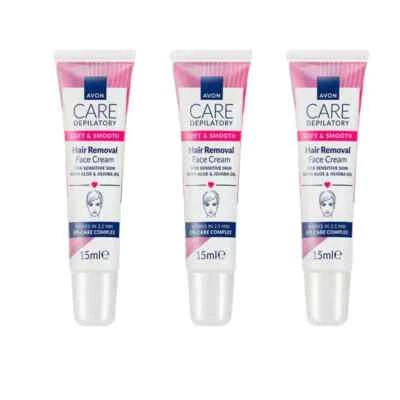 Avon Works Facial Hair Removal Cream 15ML Aloe vera & jojoba oil sensitive x 3