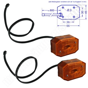 2x Aspöck Flexipoint 1 Seitenmarkierungsleuchte mit 0,8m DC Kabel - gelb - Bild 1 von 5