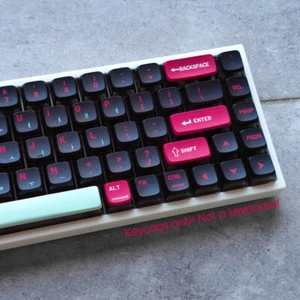Black Pink Cyan Keycaps PBT Transparent Pudding ASA for MX Mechanical Keyboards - Picture 1 of 15