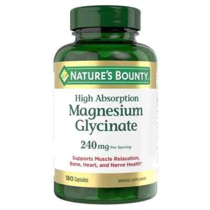 Nature's Bounty High Absorption Magnesium Glycinate 240 mg, 180 Capsules - Picture 1 of 5