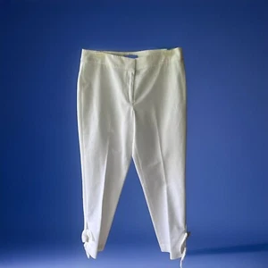 Nine West knöchellange weiße Hose Schleife am Knöchel "The Trouser" neu mit Etikett Größe 6 - Bild 1 von 4