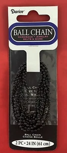 DARICE Ball Chain & Connectors 2.4mm in GUN METAL 2-Pc 24” Easy To Cut & Resize - Picture 1 of 7