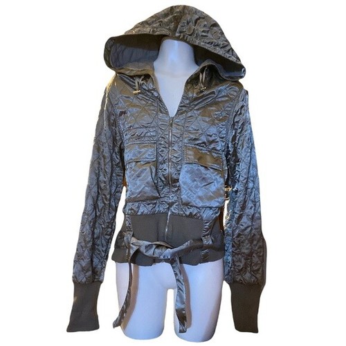 MONCLER Giacca bomber trapunta diamante trapunta vintage metallica taglia grande oro