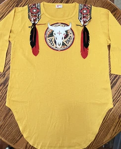 Sunbelt Sportswear 80's Native American Southwest Pajama shirt dress concho - Picture 1 of 12
