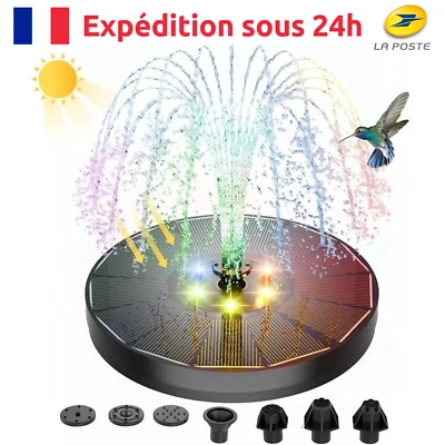 LED Fontaine Solaire Extérieure de Jardin 3W Pompe Bassin Solaire - 7 Buses - Photo 1/4