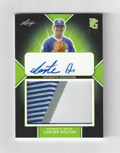 CARTER HOLTON 2020 Leaf Perfect Game GAMEWORN RPA 5/16 VANDERBILT Braves ๐ฅ๐ฅ๐ฅ - Picture 1 of 2