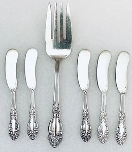 Reed Barton 6 Piece Silverplated Flatware Serving Fork and Butter Knives - Picture 1 of 8