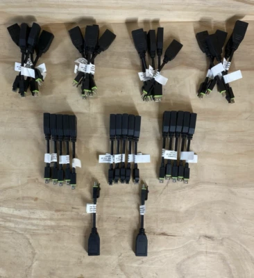 LOT OF 37 PNY Mini Display Port To DP Adapter Cable P/N:91008582V3 - Image 1 of 4