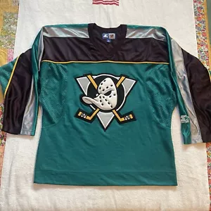Vintage 90s Men Starter Anaheim Mighty Ducks Jersey L NHL Hockey Stitched - Picture 1 of 12