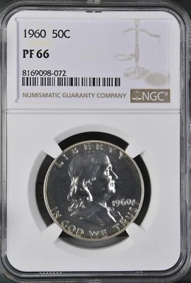 1960 Proof Franklin Silver Half Dollar 50C NGC PF66 LF50~37 - Image 1 of 2
