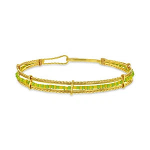 Vergoldet Santeria Babalawo Grün Gelb Perlen Armreif Orula Armband für Damen - Bild 1 von 4