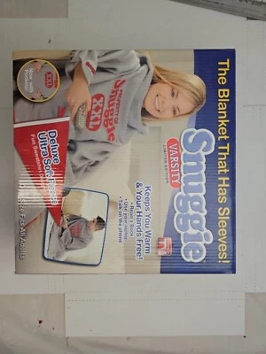 Взрослый ультра мягкий флис серый VARSITY SNUGGIE с карманами новый в открытой коробке - Изображение 1 из 4