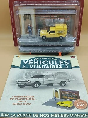 1/43 Simca 1100 VF2 Diorama "Electricité Gén." Véhicules Utilitaires IXO Altaya - Photo 1/2