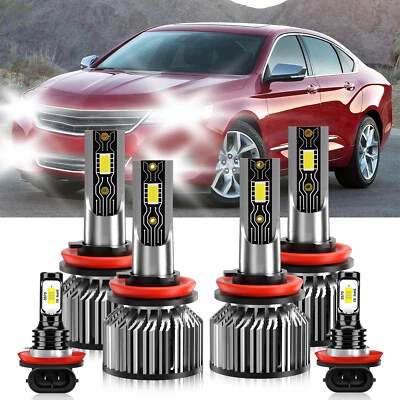 LED Headlight High Low Beam +Fog Light Bulb Combo For Chevrolet Impala 2006-2013 - Image 1 of 4