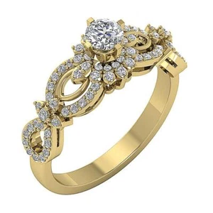 SI1 0.70 Ct Natural Diamond 14K Solid Gold Solitaire Engagement Ring 7.80mm - Picture 1 of 18
