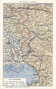 21-138D) CARTOLINA ALPI GIULIE LITORALE TRIESTE MAPPA CARTINA GEOGRAFICA - Imagen 1 de 2
