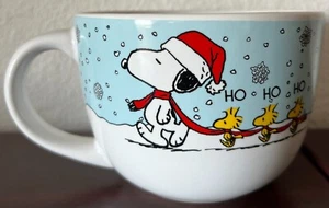 Peanuts Snoopy Woodstock Urlaub Weihnachten 24 Unzen Keramik Suppe Becher Neu! - Bild 1 von 5