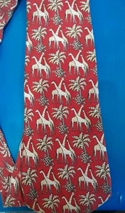 Corbata Embassy Row cosida a mano toda seda para hombre jirafas muy suaves - Imagen 1 de 4