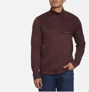 New Men's G.H. Bass Quarter Zip Fleece Long Sleeve Pullover Red Midweight XXL - Picture 1 of 1