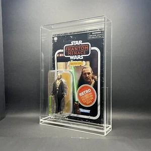 Star Wars Retro Collection Qui-Gon Jinn Phantom Menace + New Acrylic Case - Picture 1 of 3