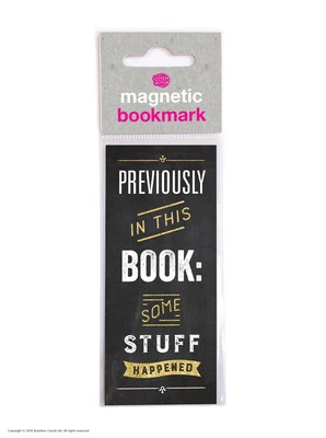 Brainbox Candy Some Stuff Happened black magnetic bookmark funny cheap gift
