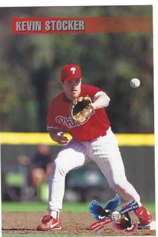 1997 Philadelphia Phillies Kevin Stocker 4 x 6 inch postcard Cover