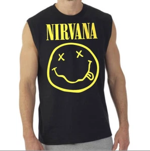 Nirvana Smile Rock BAND MUSCLE SHIRT (Multiple Variations) - Picture 1 of 4