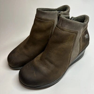 Botines de cuero Keen tacón de cuña botas chukka color topo atigrado talla 8 38,5 marrón forrado Foto 1 de 4