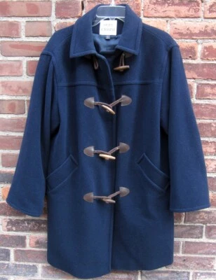 OLEG CASSINI Chaquetón Mujer De Colección Talla 8 Med Moda Francesa 100% Lana Marinero Azul Marino Foto 1 de 3